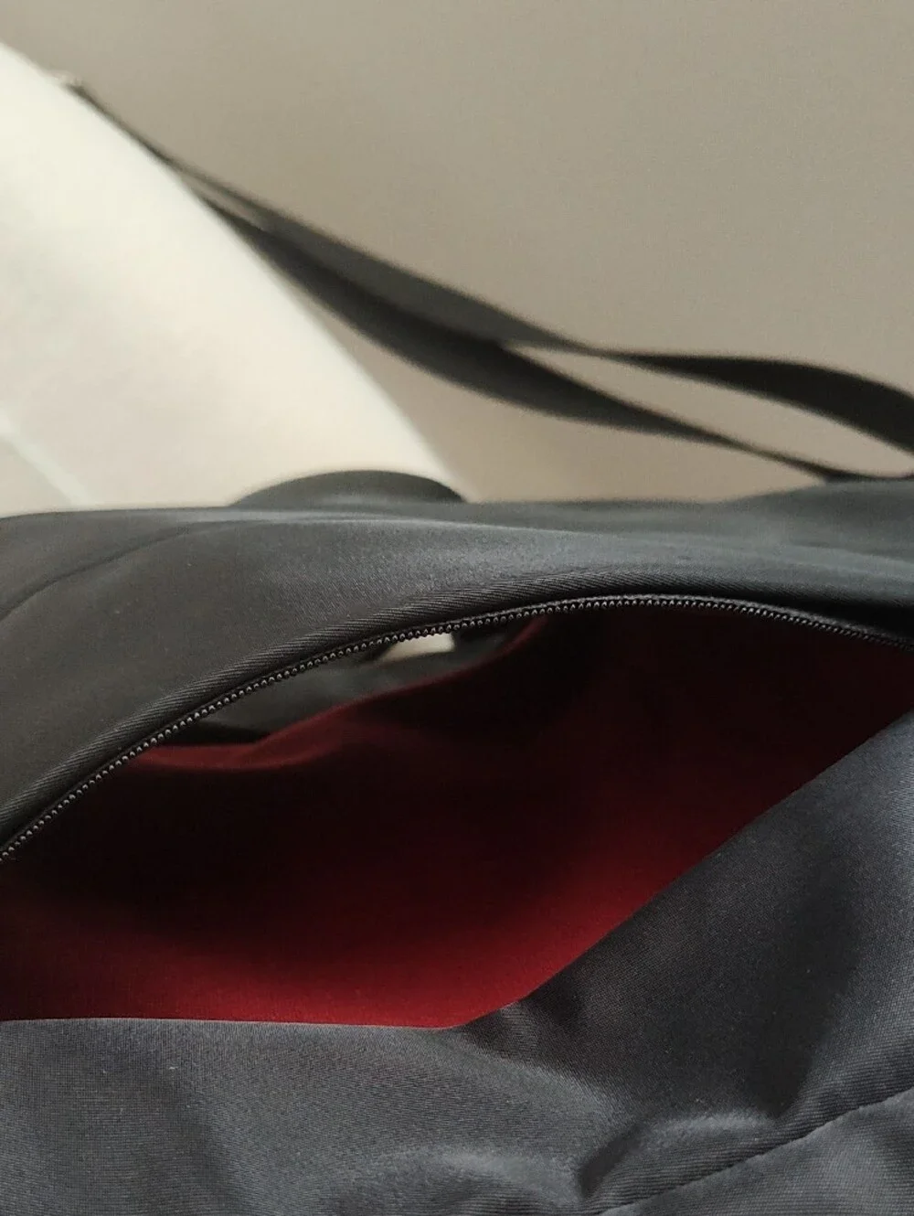 Pt Men's Black Nylon Laptop Briefcase with Shoulder Strap And Luggage Connector